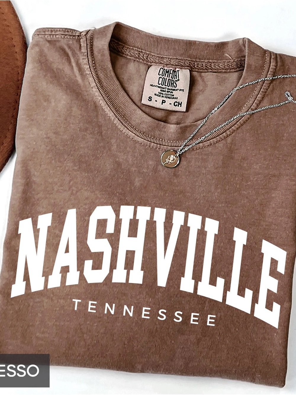 Comfort Colors Nashville Tennessee Brown Graphic Tee